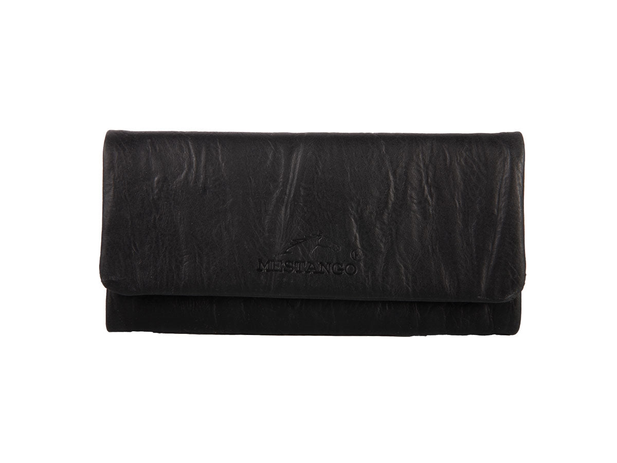 Borsa portatabacco Mestango Waves 2013 in pelle nera con chiusura magnetica