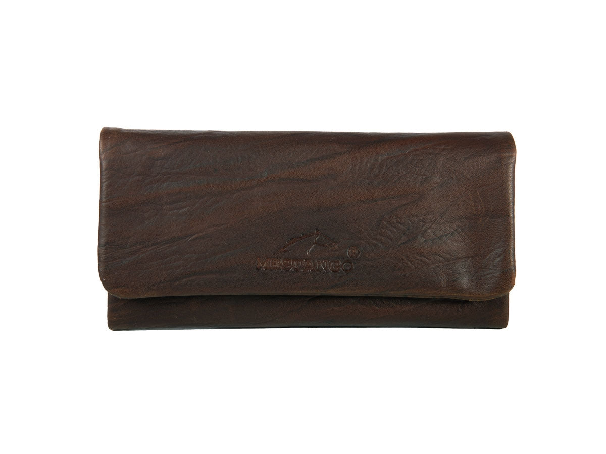 Borsa portatabacco Mestango Waves 2013 in pelle marrone con chiusura magnetica