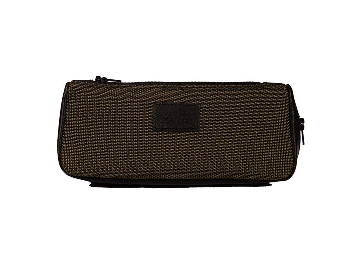 Custodia singola Mestango Dots 9010 in pelle verde oliva per pipa e tabacco