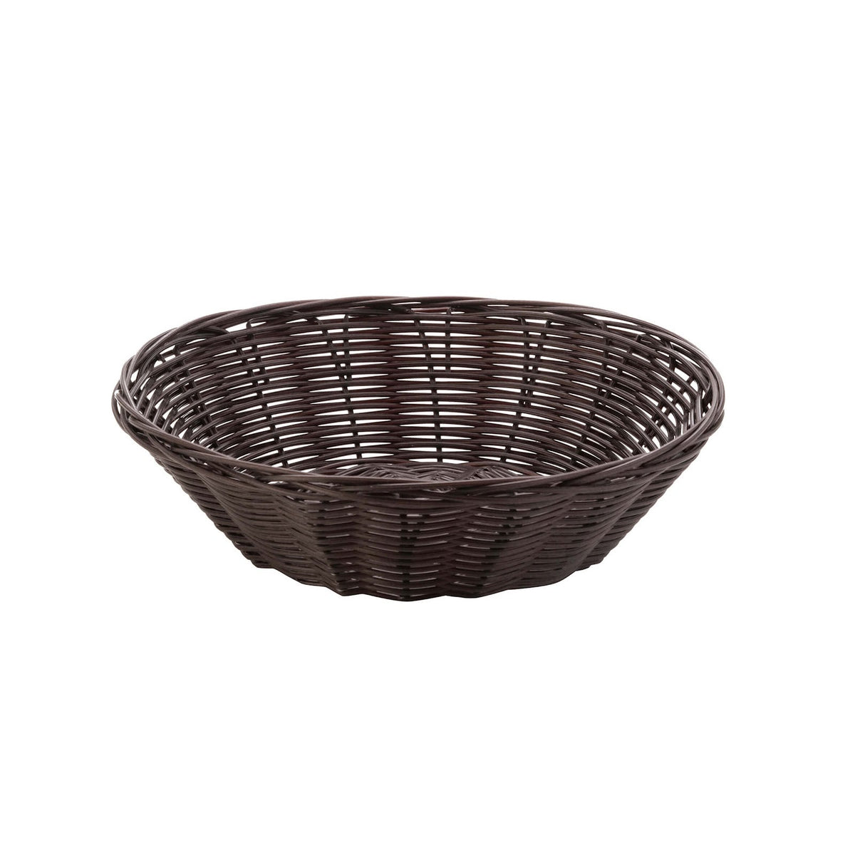 Cestino Pane Tondo in Vimini Plastificato Marrone Ø 21 cm 12 Pezzi
