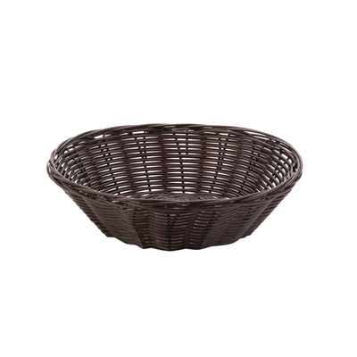 Cestino Pane Tondo in Vimini Plastificato Marrone Ø 21 cm 12 Pezzi