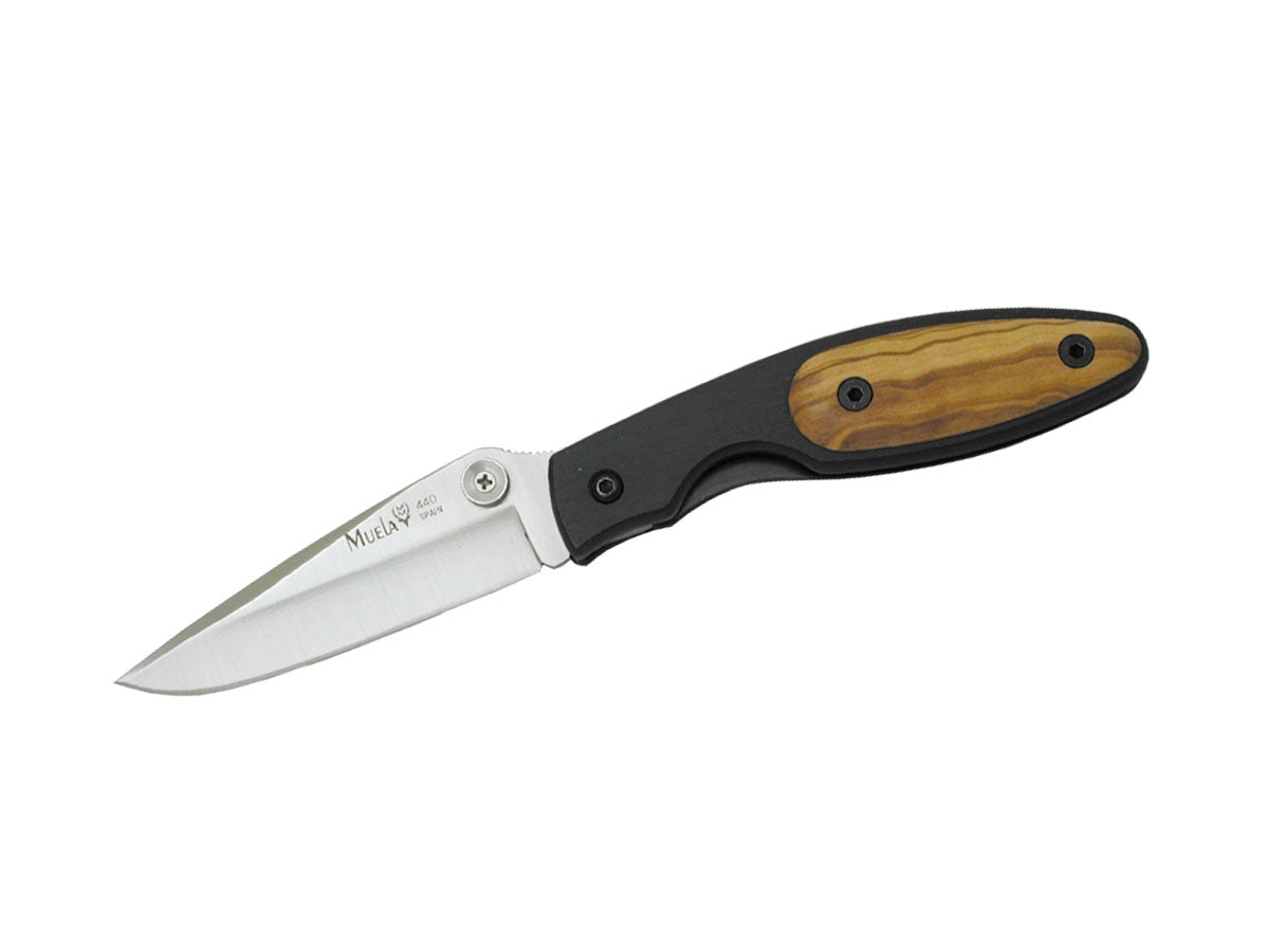 Muela Folding Aluminum / Olive Wood Clip Point KMC-7.Ol
