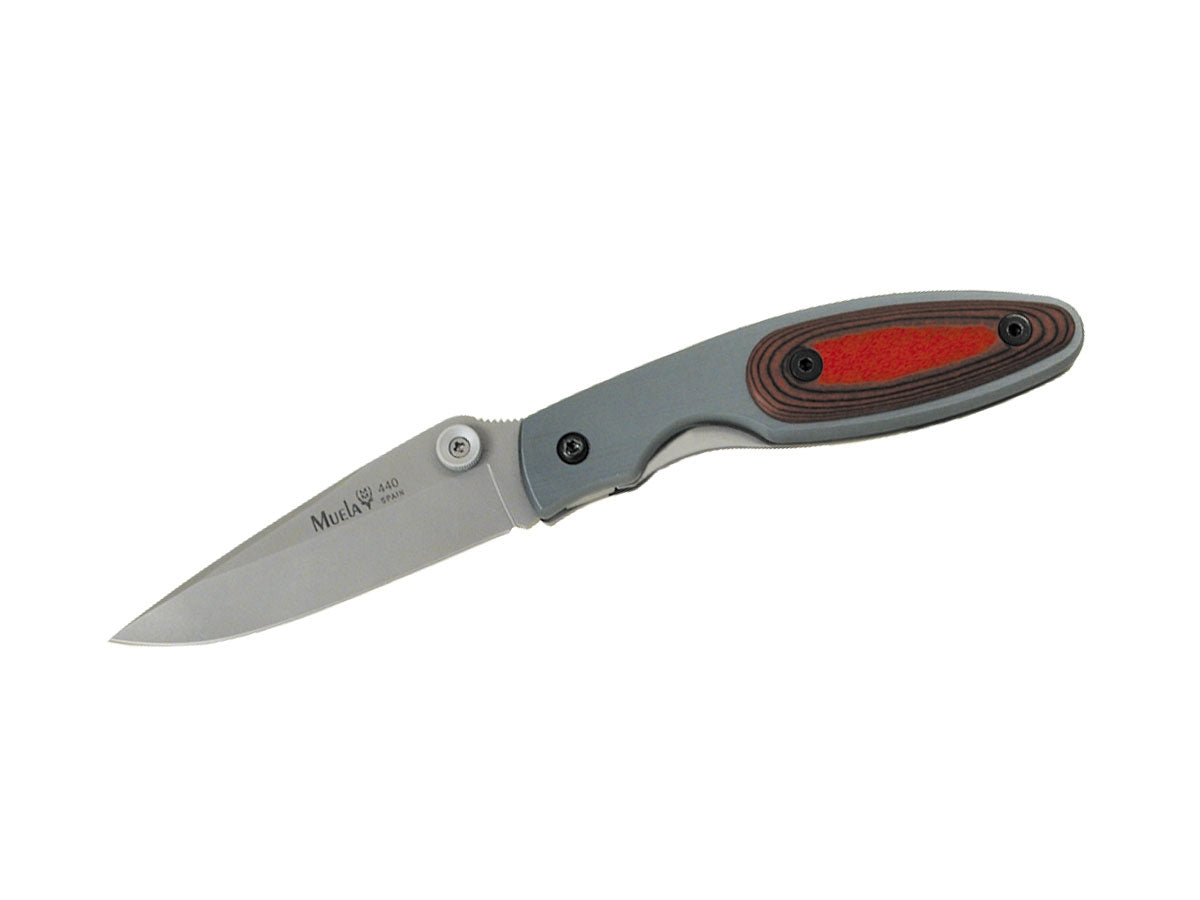 Muela Folding Aluminum / Red Micarta Clip Point KMC-7R