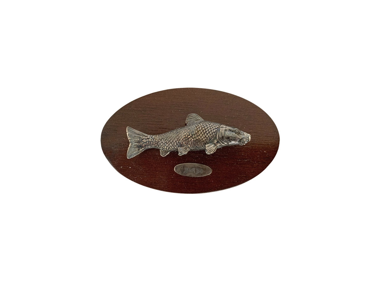Muela Silverware Barbel Fish On Wooden Tablet cm 10x6