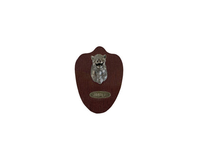 Muela Silverware Boar Head On Wooden Tablet cm 5x7