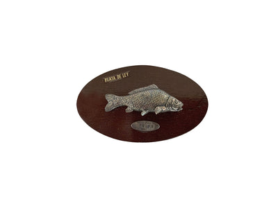 Muela Silverware Carp Fish On Wooden Tablet cm 10x6