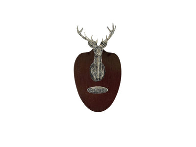 Muela Silverware Deer Head On Wooden Tablet cm 5x7