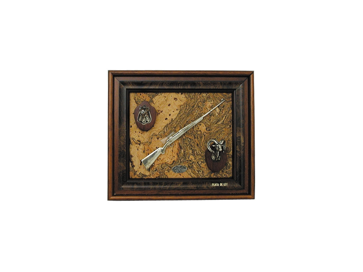 Muela Silverware Framework 3 Hunting Trophies cm 17x15