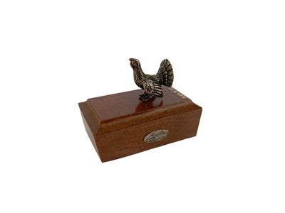 Muela Silverware Grouse On Wooden Base cm 7x4