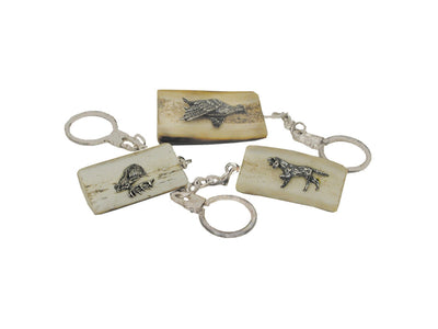 Muela Silverware Keyring Dog Setter On Bone Base