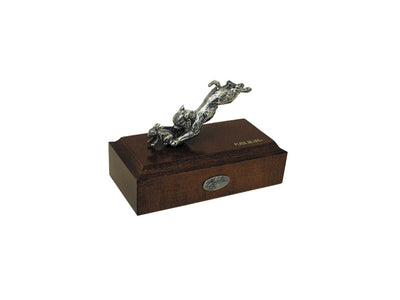 Muela Silverware Lynx Catching Hare On Wooden Base cm 10x5
