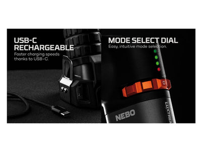 NEBO LUXTREME SL75 SPT-1000 - ghiera posteriore e base magnetica