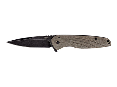 Ontario OKC Shikra Folder lama AUS-8 8,13 cm manico micarta e titanio totale 18,8 cm 91 gr