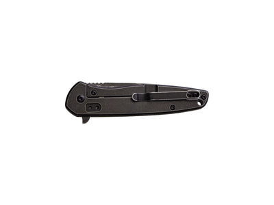 Ontario OKC Shikra Folder aperto - dettaglio lama AUS-8 e manico micarta titanio