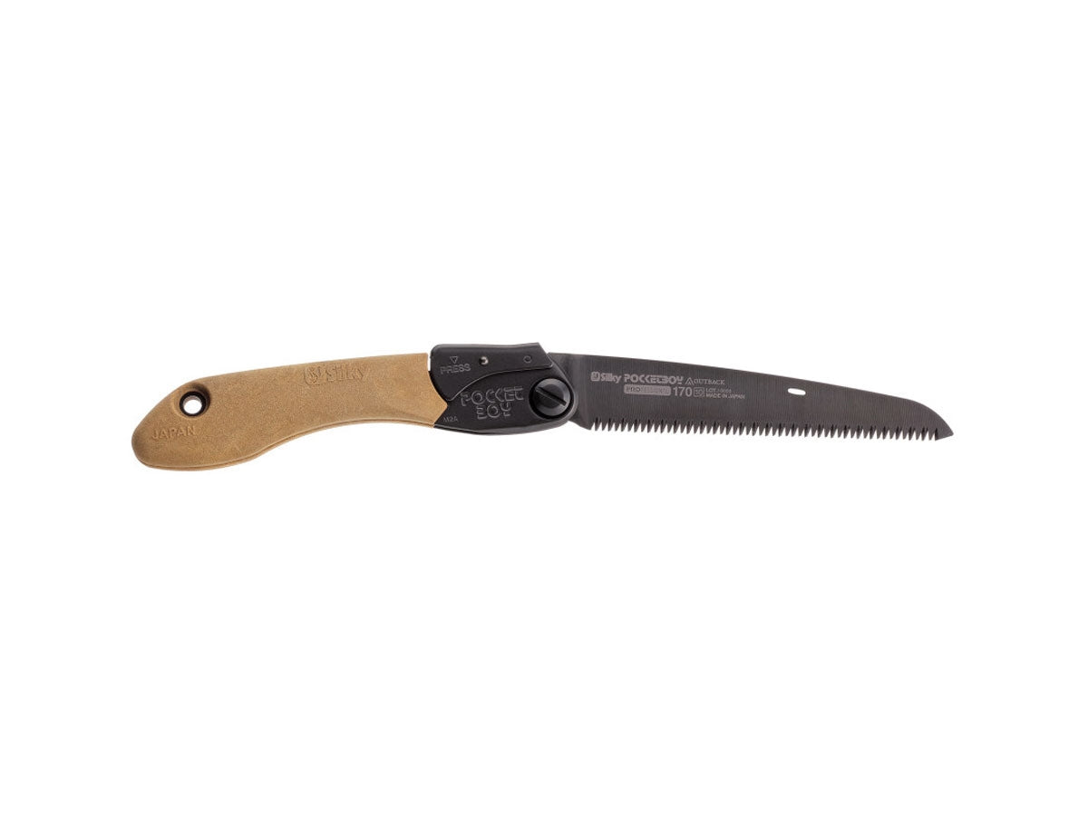 Sega pieghevole Silky Pocketboy Outback Edition 170mm lama rivestita nichel stagno nera antiriflesso