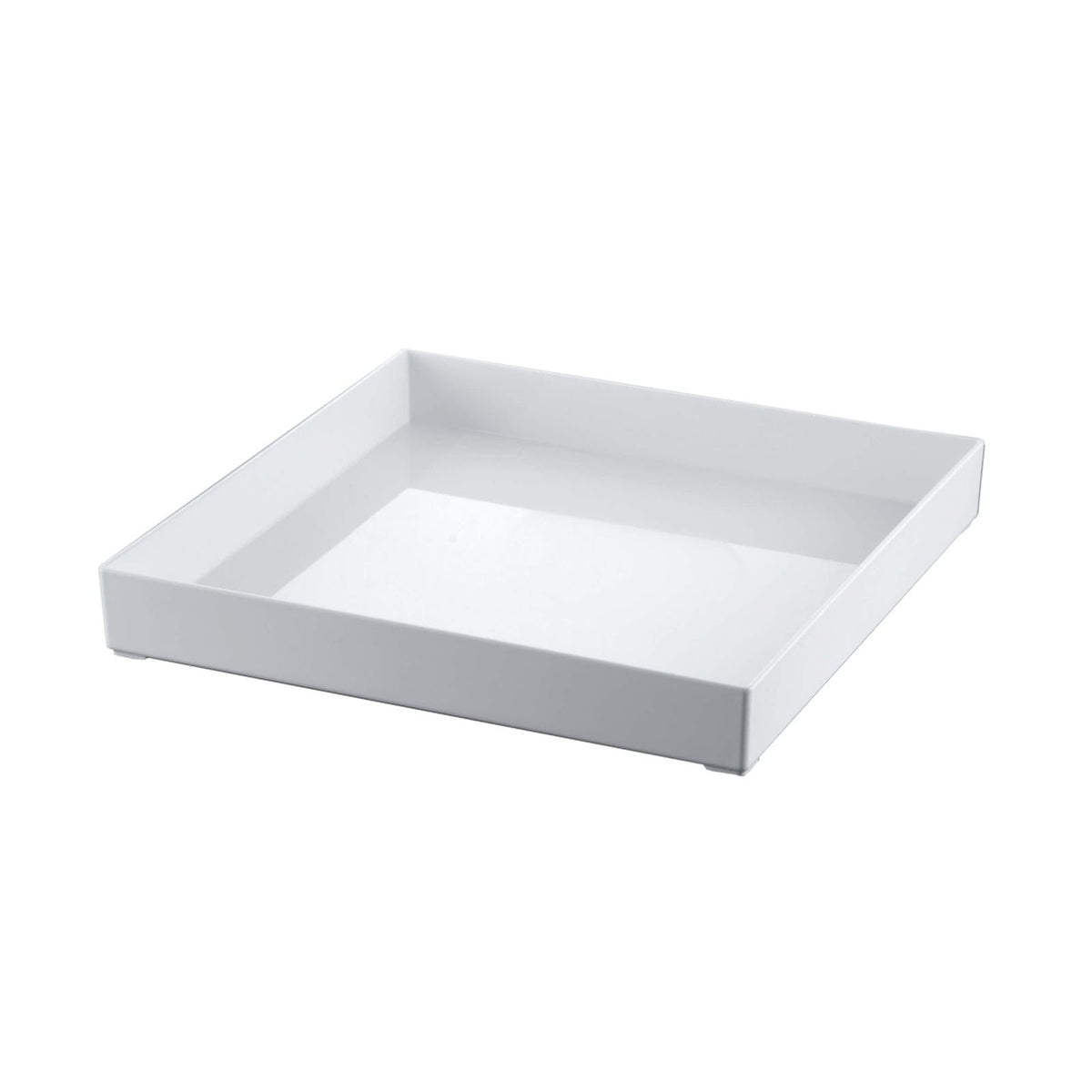 Vassoio Bianco per Finger Food in Plastica 30x30 cm H 4 cm