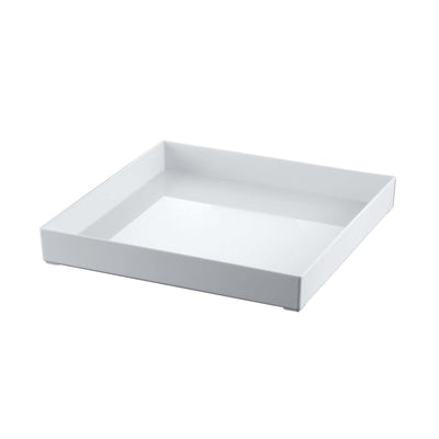 Vassoio Bianco per Finger Food in Plastica 30x30 cm H 4 cm