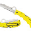 Spyderco Assist Salt C79PSYL dettaglio lama H-1 combo e Rescue Hook FRN giallo alta visibilità