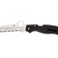 Spyderco Atlantic Salt C89SBK lama Sheepfoot H-1 seghettata nera, punta arrotondata, manico FRN nero