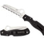 Spyderco Atlantic Salt C89SBK dettaglio profilo Sheepfoot nera seghettata e manico FRN nero