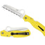 Spyderco Atlantic Salt C89SYL dettaglio profilo Sheepfoot H-1 seghettata e FRN giallo