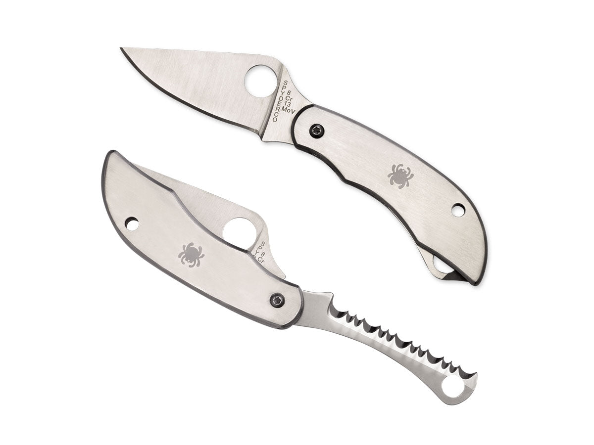 Spyderco ClipiTool C176P&S lama combinata PlainEdge e seghettata acciaio inossidabile, clip tascabile