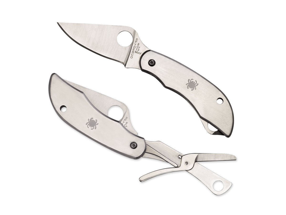 Spyderco ClipiTool C169P lama non bloccabile acciaio inossidabile, forbici integrate, clip tascabile