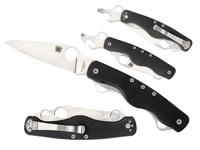 Spyderco ClipiTool C208GP dettaglio utensili integrati e lama LinerLock G-10