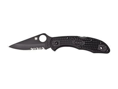 Spyderco Delica 4 C11PSBBK lama combo nera VG-10 7,3 cm, manico FRN nero