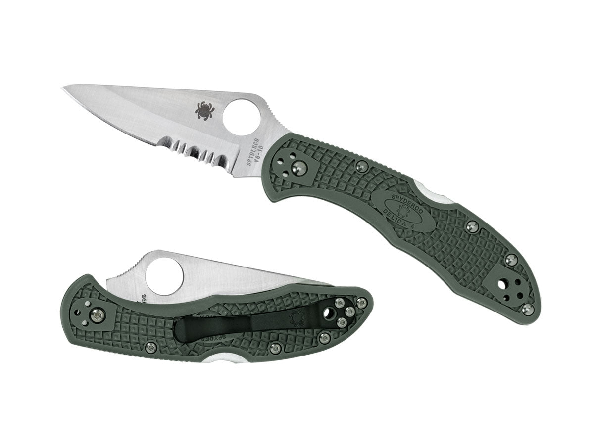 Spyderco Delica 4 C11PSFG Bi-Directional Texture, Back Lock, Made in Japan