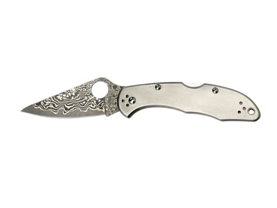 Spyderco Delica 4 C11TIPD lama Damascus DPS 15 con anima VG-10, Takefu Special Steel