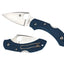 Spyderco Dragonfly 2 C28FP2K390 dettaglio lama K390 acciaio da lavoro e FRN blu