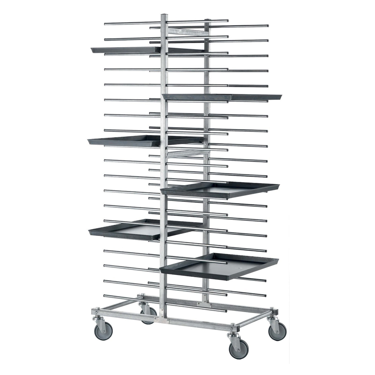 Gi.Metal Carrello Portateglie in Acciaio Zincato 86x51 cm H 172 cm per 40 Teglie 60x40
