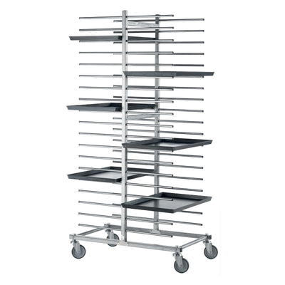 Gi.Metal Carrello Portateglie in Acciaio Zincato 86x51 cm H 172 cm per 40 Teglie 60x40