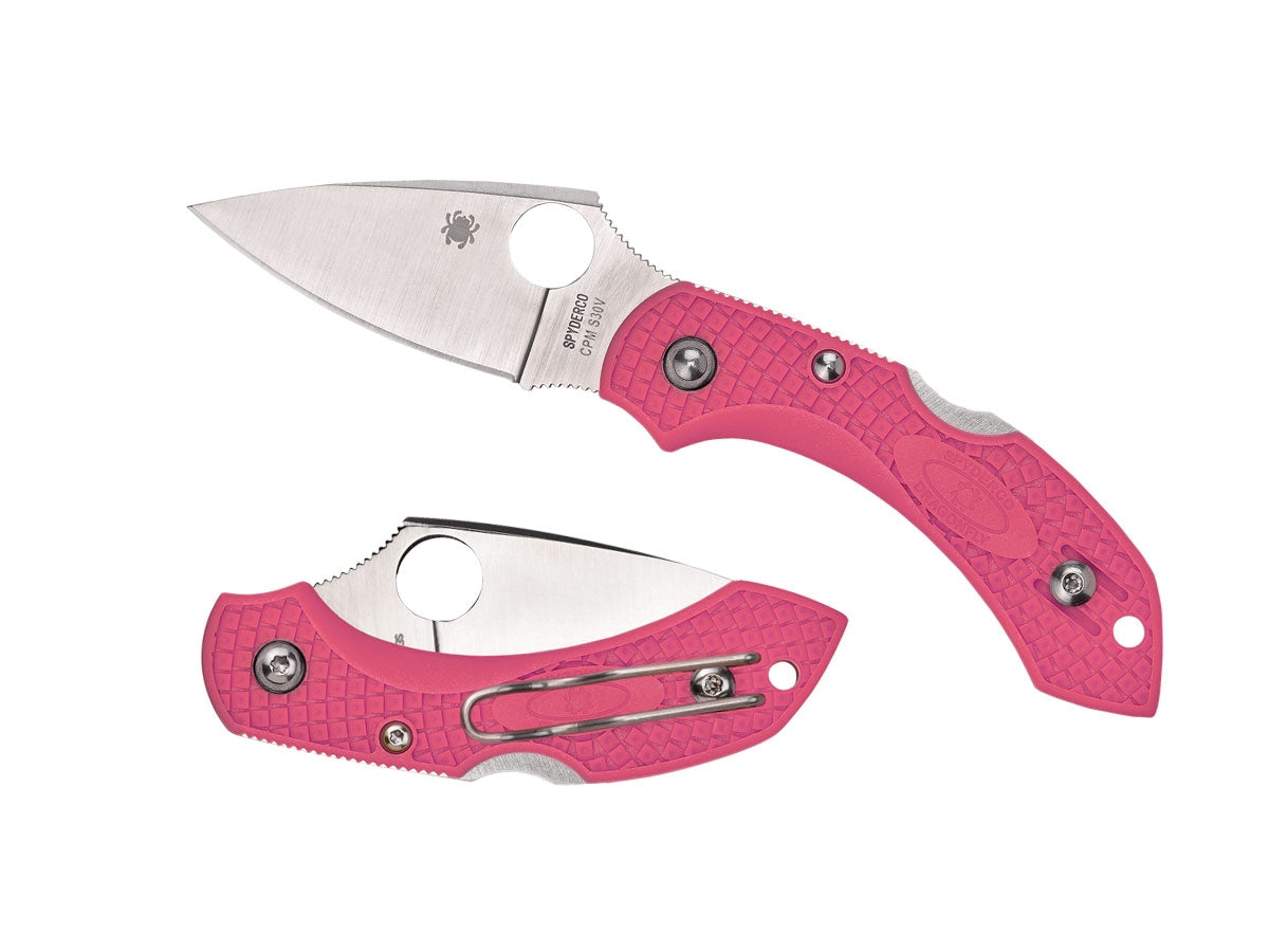 Spyderco Dragonfly 2 C28FPPNS30V2 dettaglio lama CPM S30V e manico FRN rosa