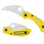 Spyderco Dragonfly 2 Salt C28SYL2HB dettaglio profilo Hawkbill H-1 e FRN giallo
