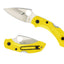 Spyderco Dragonfly 2 Salt C28PYL2 dettaglio lama H-1 e manico FRN giallo hardware inossidabile