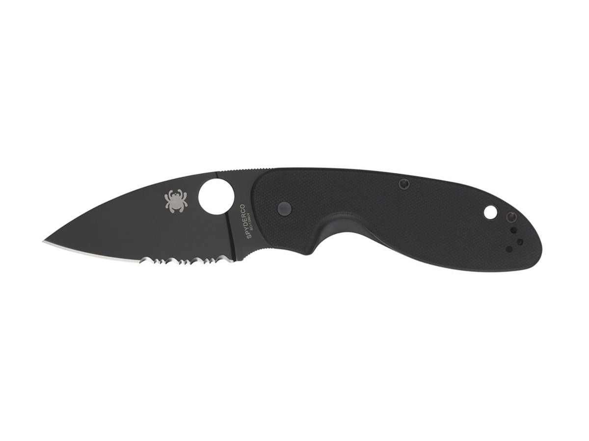 Spyderco Efficient C216GPSBBK lama 8Cr13MoV CombinationEdge ossido nero, manico G-10 ergonomico