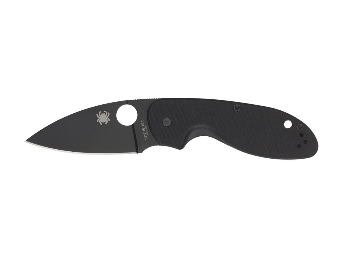 Spyderco Efficient C216GPBBK lama 8Cr13MoV flat grind rivestita ossido nero, manico G-10 ergonomico