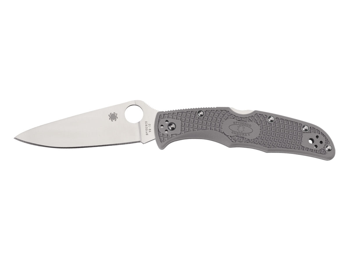 Spyderco Endura 4 C10FPGY lama VG-10 piatta 9,6 cm, manico FRN grigio, totale 22,2 cm