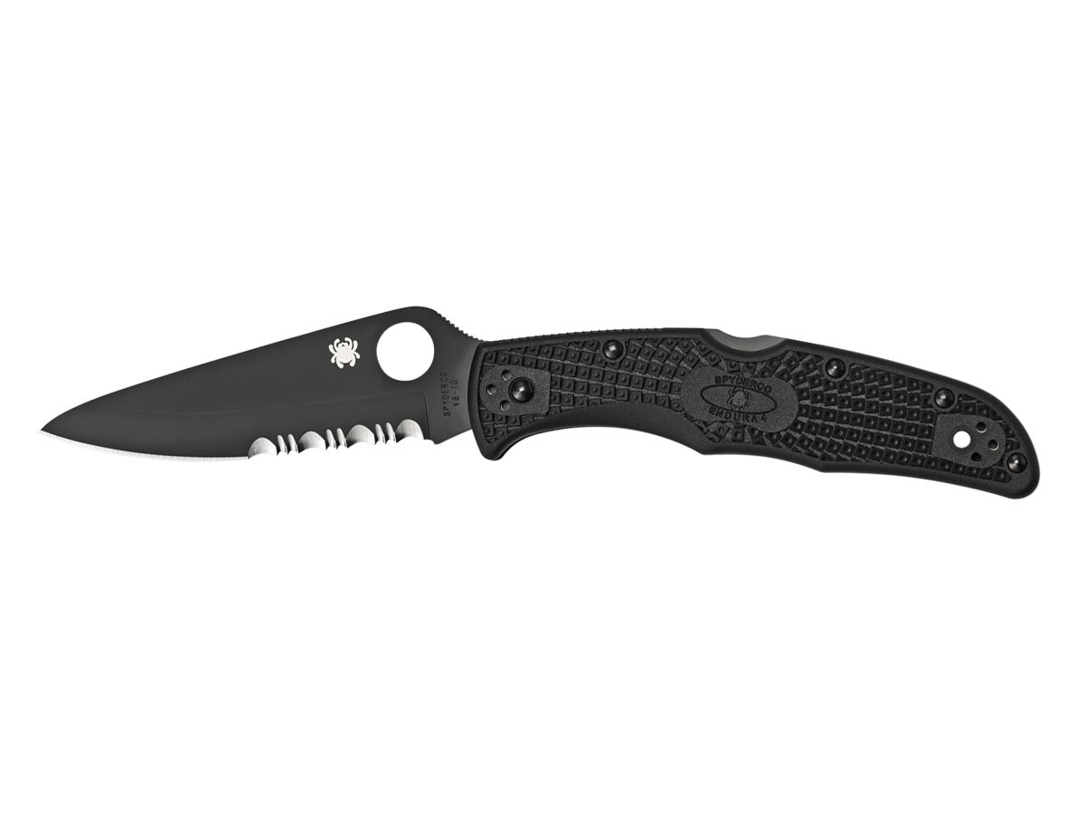 Spyderco Endura 4 C10PSBBK lama combo nera VG-10 9,6 cm, manico FRN nero