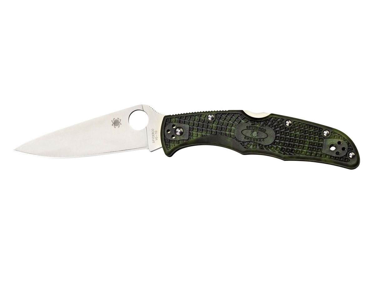 Spyderco Endura 4 C10ZFPGR lama VG-10 piatta 9,7 cm, manico FRN verde Zome