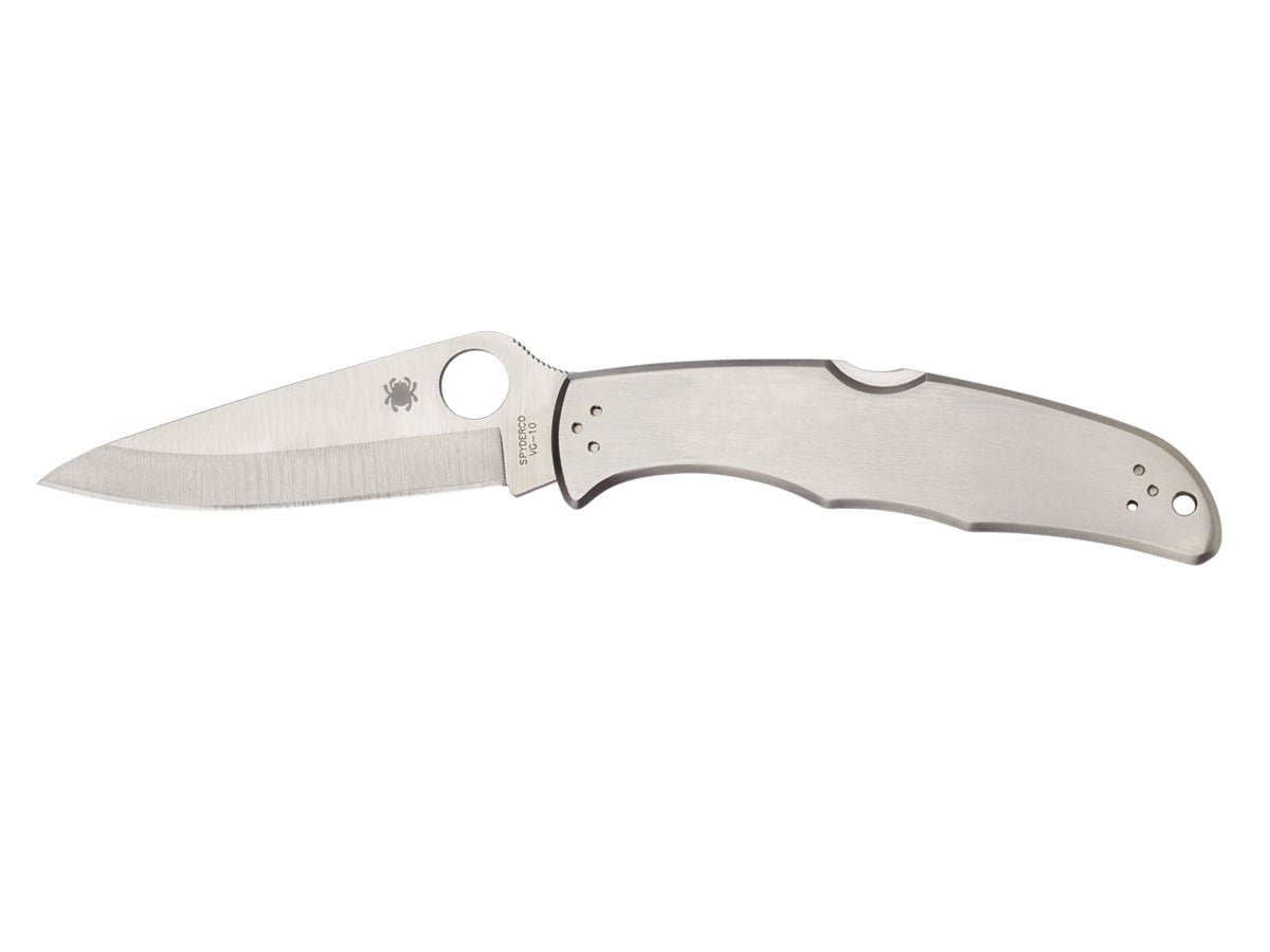 Spyderco Endura 4 C10P lama VG-10 9,8 cm, manico acciaio, totale 22,3 cm