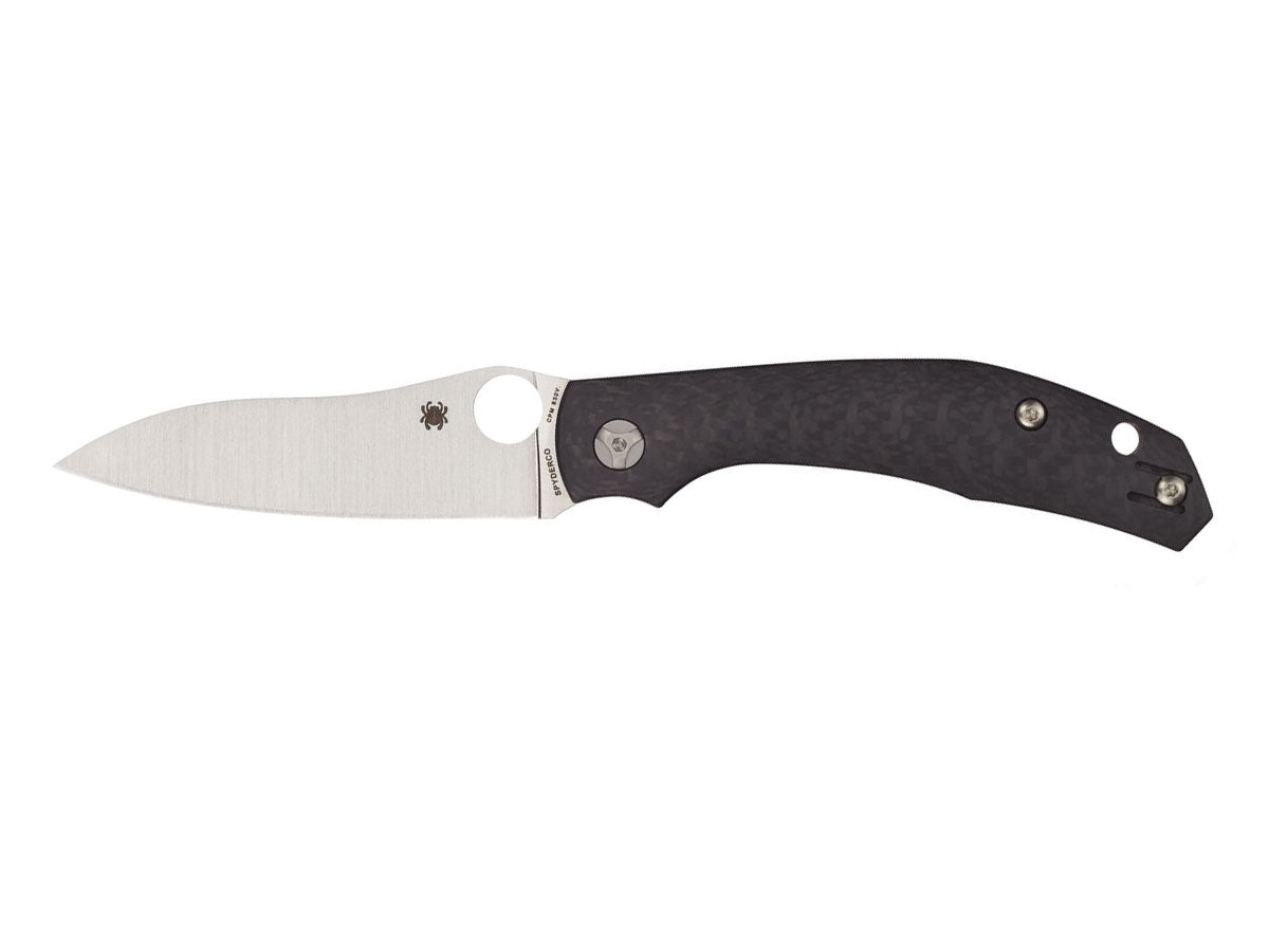Spyderco Kapara C241CFP lama CPM S30V piatta, manico fibra di carbonio, backspacer rosso