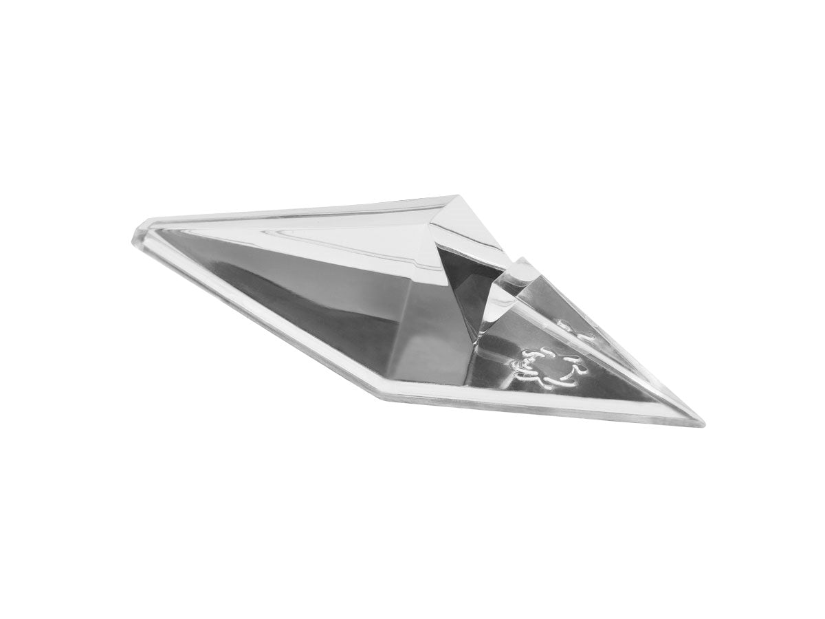 Spyderco Knife Stand CT03 acrilico diamante Lucite trasparente Large 3,5 pollici 45 gradi logo inciso - vista principale