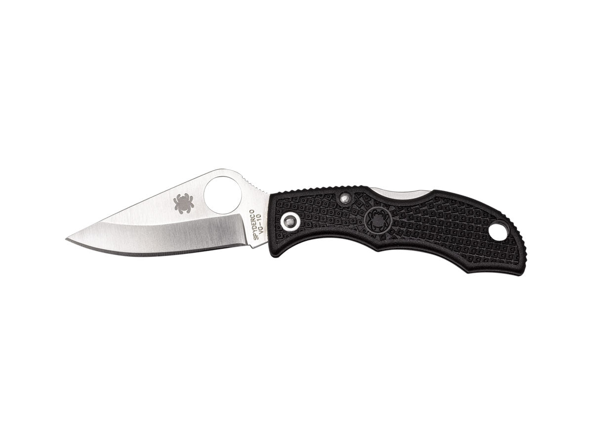 Spyderco Ladybug 3 LBKP3 lama VG-10 piatta 4,9 cm, manico FRN nero, 18 gr, Back Lock
