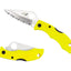 Spyderco Ladybug 3 Salt LYLS3 dettaglio lama H-1 seghettata e manico FRN giallo portachiavi