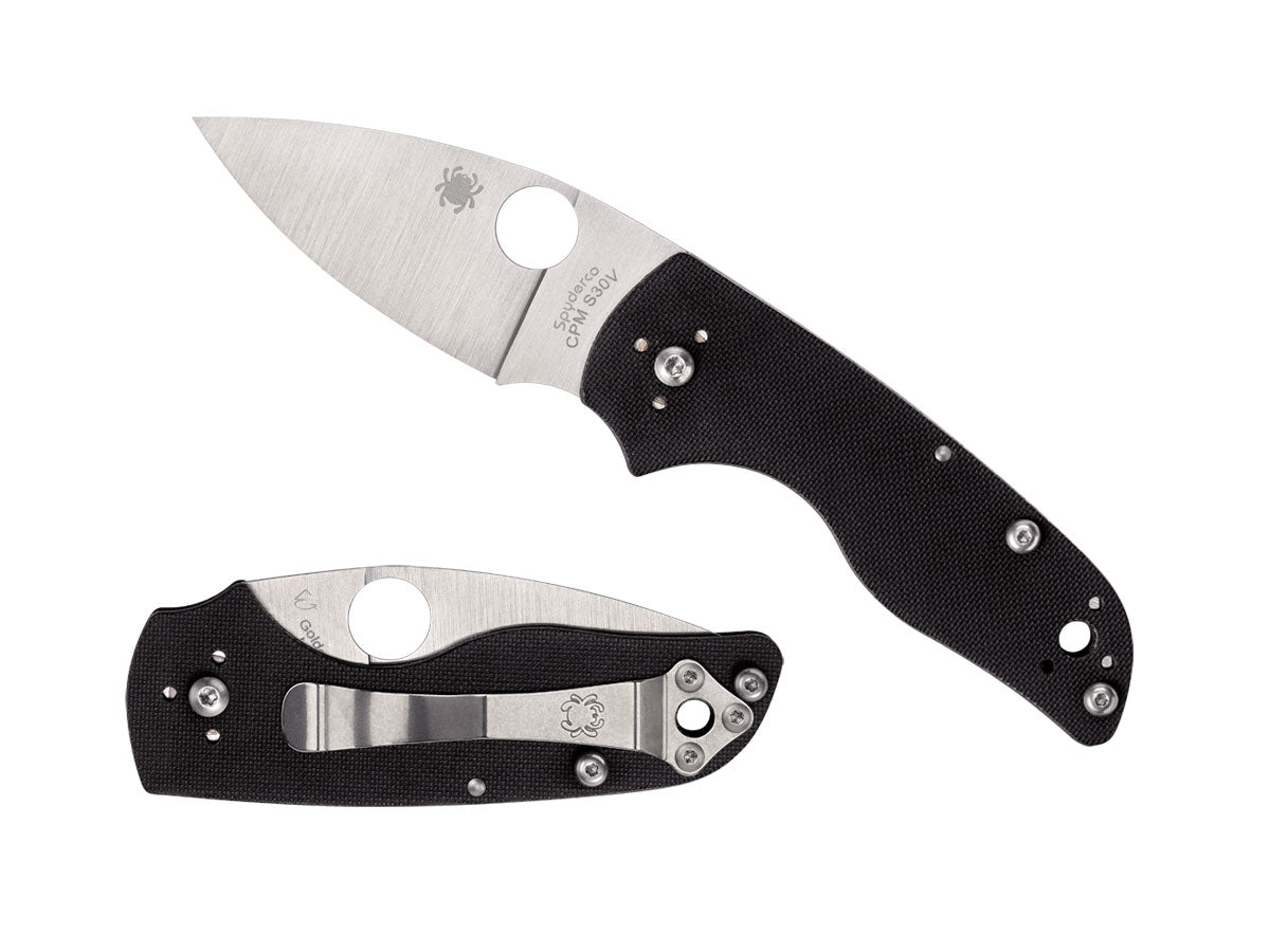 Spyderco Lil' Native C230NLGP dettaglio lama CPM S30V e meccanismo SLIPIT notched-joint G-10
