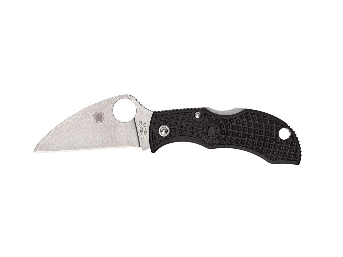 Spyderco Manbug MBKWP lama Wharncliffe VG-10 filo dritto piatto, FRN nero, Back Lock