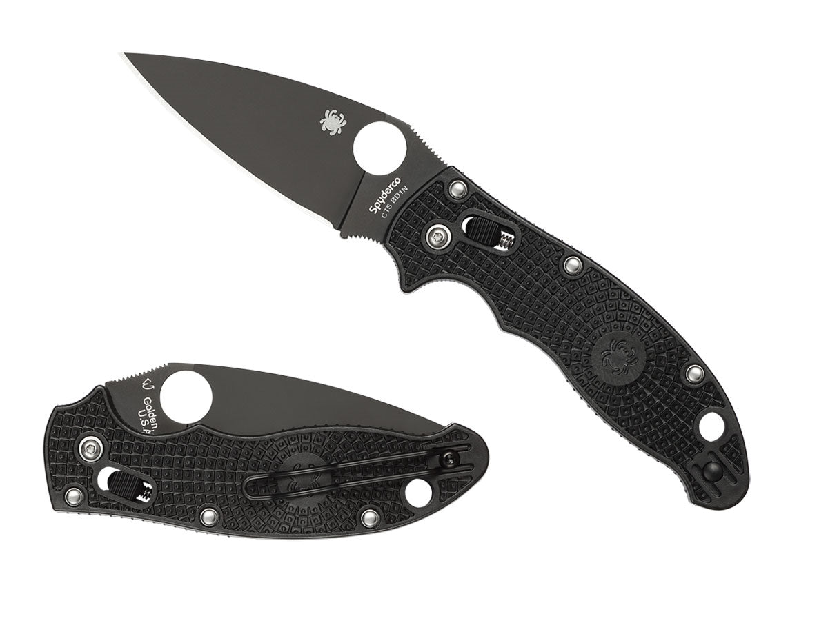 Spyderco Manix 2 FRCP Black Blade C101PBBK2 Ball Bearing Lock, totale 20,4 cm, Made in USA